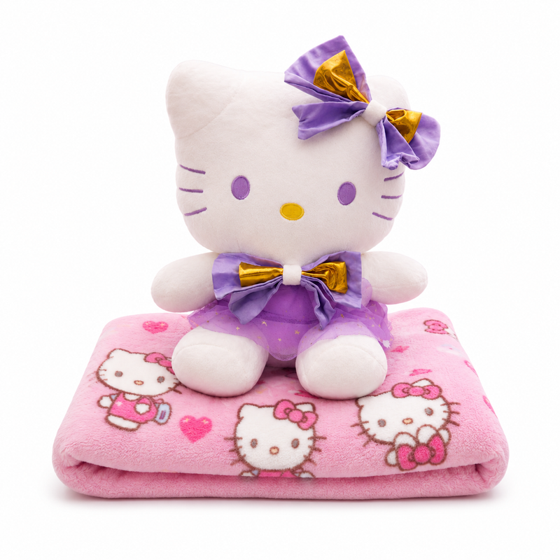 Hello Kitty Plush with Blanket (Purple)
