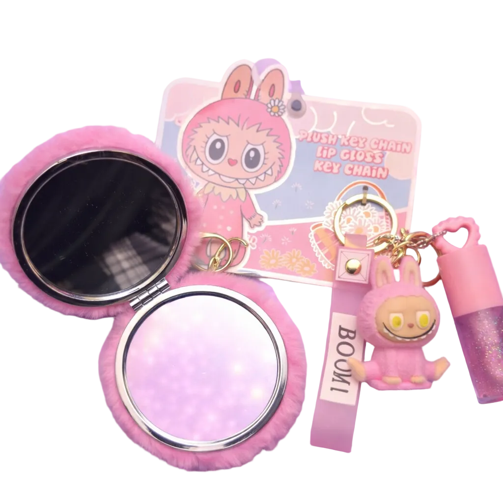 Labubu Compact Mirror & Lip Gloss
