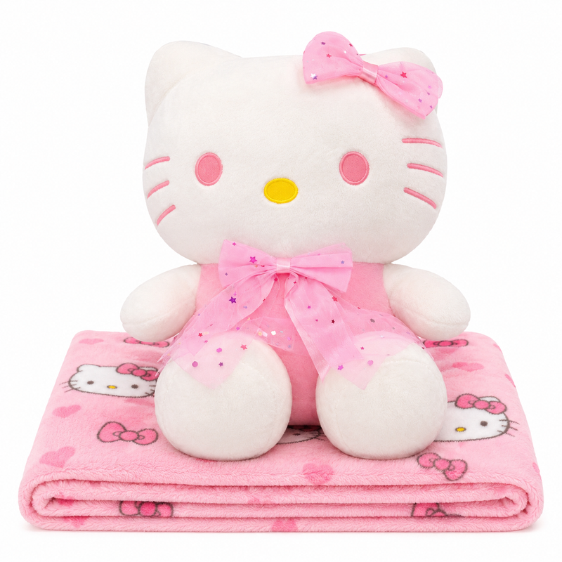 Hello Kitty Plush with Blanket (Pink)